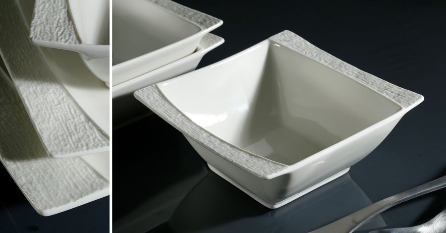 כלי שולחן פורצלן SQUARE SIMPEL WHITE – בול לבן