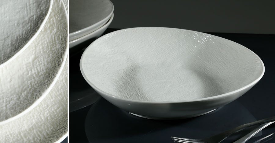 כלי שולחן פורצלן NEW BONE CHINA SIMPEL – לבן ושחור – קערת סלט – דגם 4