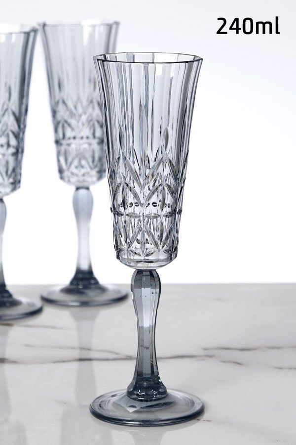 גביע שמפניה פוליקרבונט כהה 240ml דגם אופרה 22X6.5X6.5
