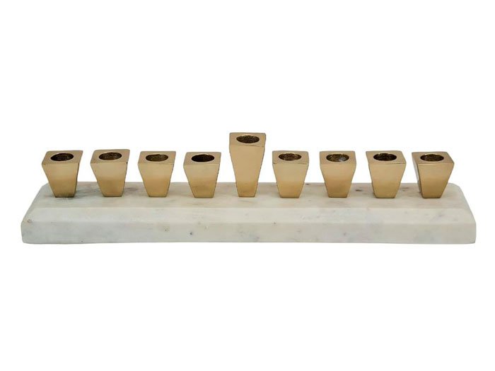 חנוכיית MARBL BRASS – מבחר גוונים ועיצובים – חנוכיה MARBL BRASS GOLD – דגם 1