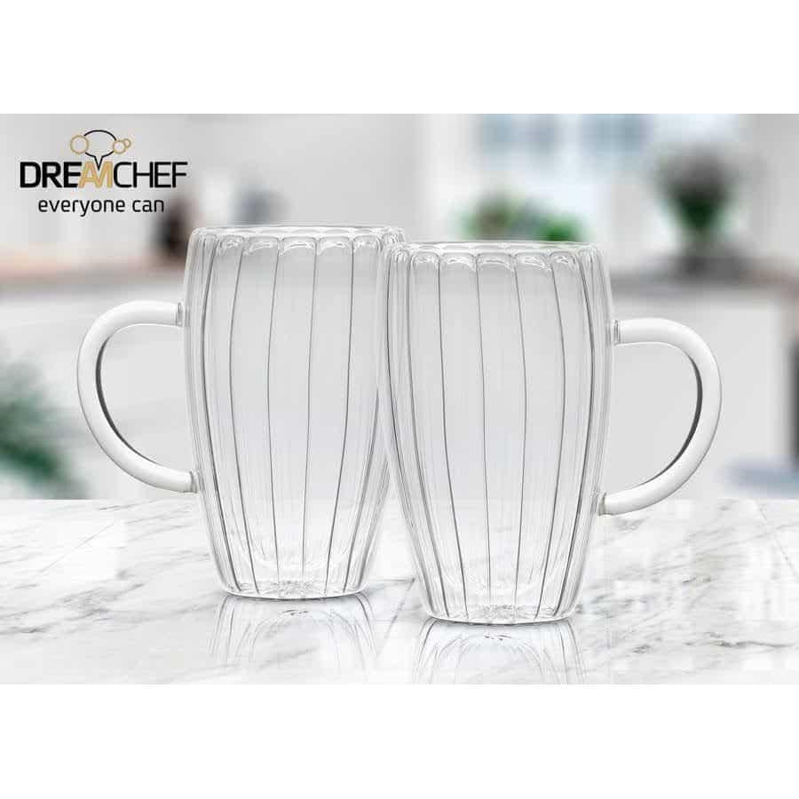 זוג מאגים בעיצוב ייחודי DreamChef עשוי זכוכית 400ml