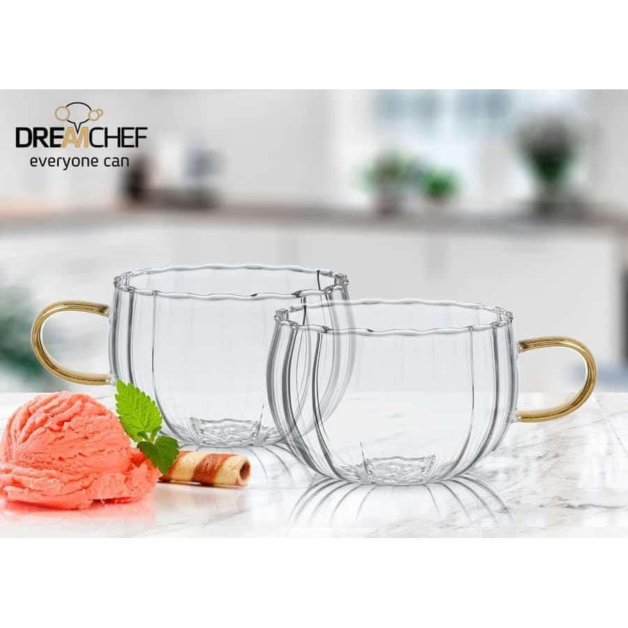 זוג מאגים ייחודיים DreamChef זכוכית וידית זהב 390ml