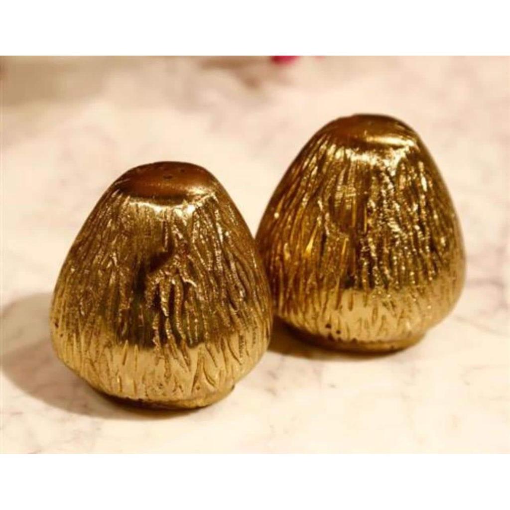זוג מלחיות עשויות BRASS בצבע זהב יוקרתי 8X8X8