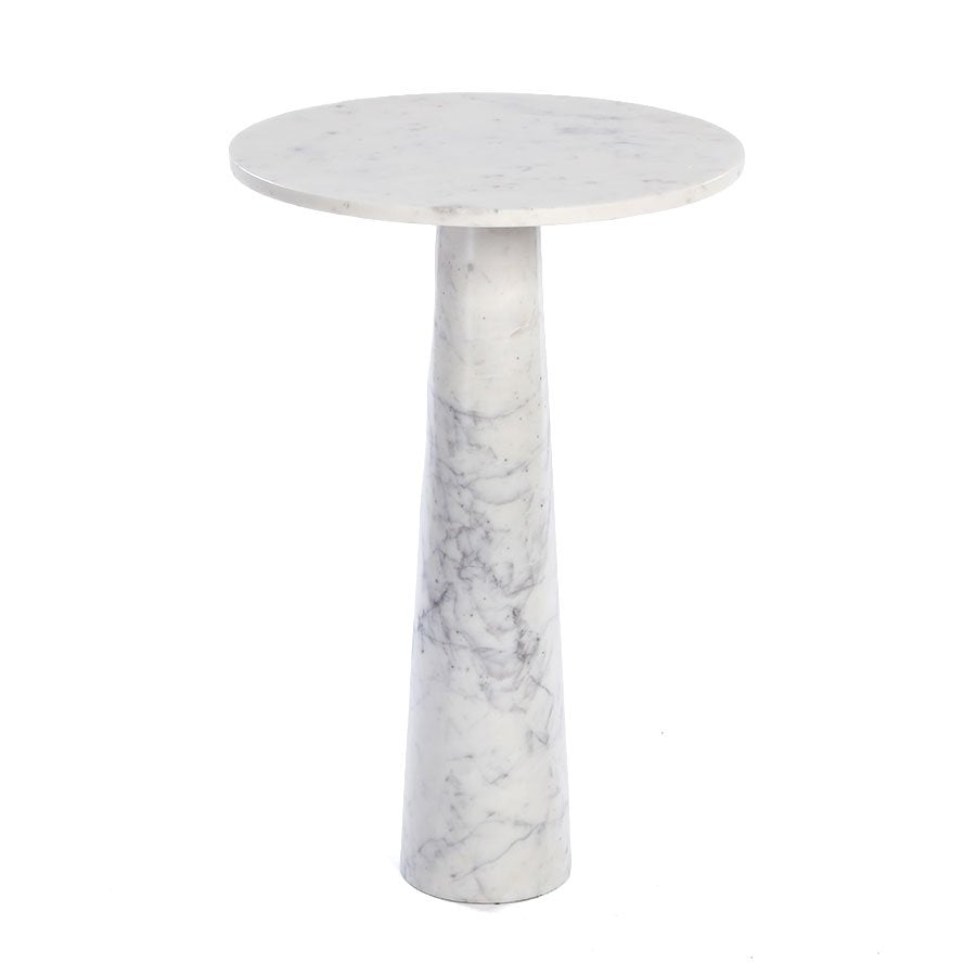 שולחן צד במראה שיש – MarbleWhite / MarbleIvory – שולחן צד MarbleWhite – דגם 2