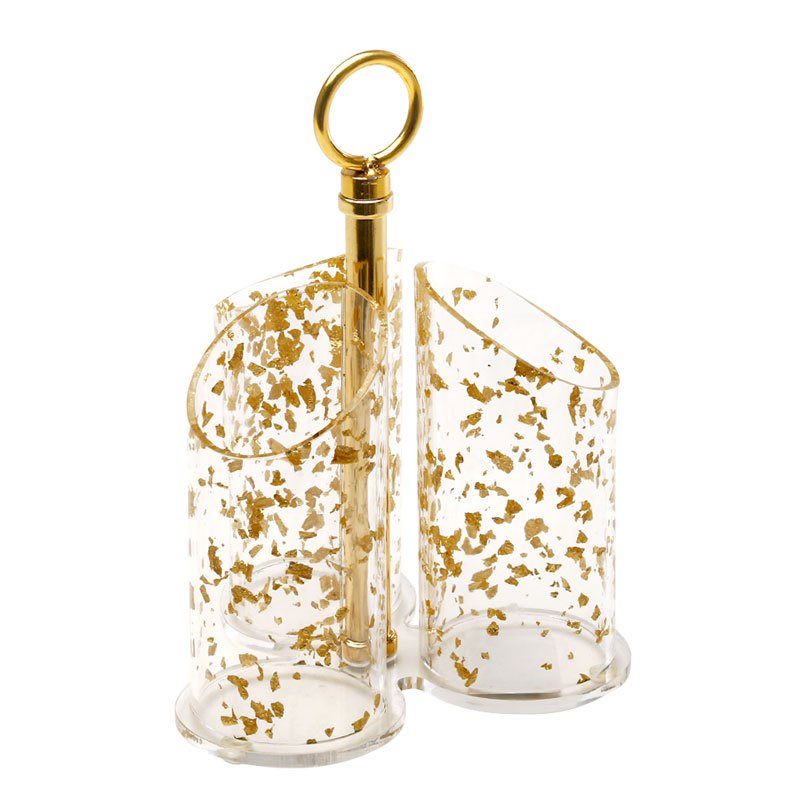 סכומון הגשה GOLD PARTICLES אקריליק – 16X16X22