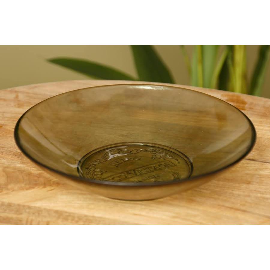 קערת הגשה עשויה זכוכית בגוון ירוק 37CM