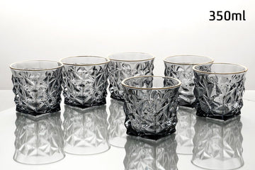 סט 6 כוסות וויסקי 350 מ"ל CRYSTALINE פס