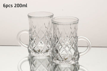 סט 6 כוסות תה 200 מ"ל CRYSTALINE 200ml סט מעוצב להגשה ולאירוח