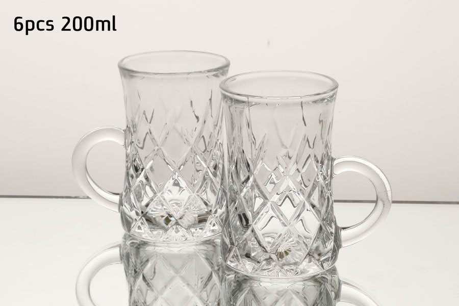 סט 6 כוסות תה 200 מ"ל CRYSTALINE 200ml סט מעוצב להגשה ולאירוח