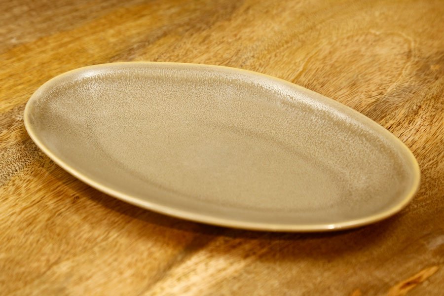 פלטות אובליות STONE WARE – כחול וחום – פלטה אובלית BROWN חום
