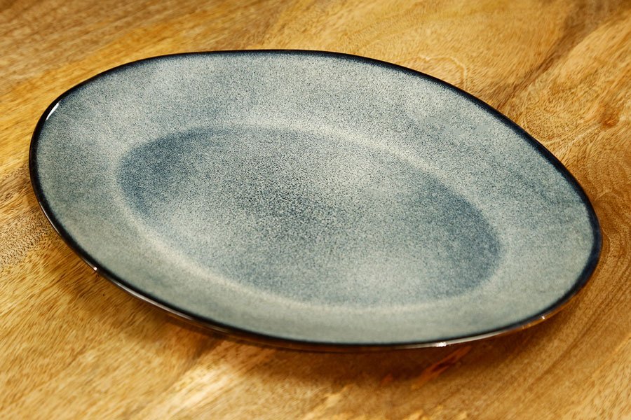 פלטות אובליות STONE WARE – כחול וחום – פלטה אובלית BLUE – דגם 2
