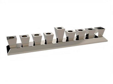 חנוכיות BRASS – מבחר גוונים ועיצובים – חנוכיה BRASS NICKEL – דגם 1