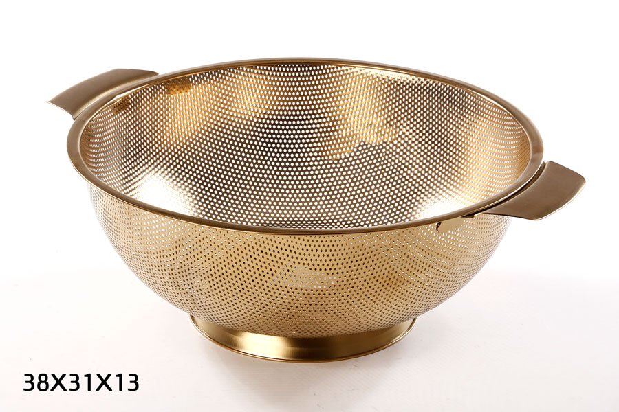 קערת הגשה לפירות DREAM CHEF נירוסטה זהב – 38X31X13