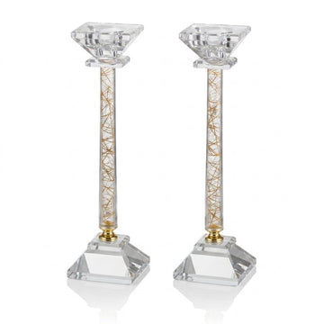 זוג פמוטים קריסטל GOLD – פמוטי שבת למטבח, להגשה ולאירוח באווירה נעימה
