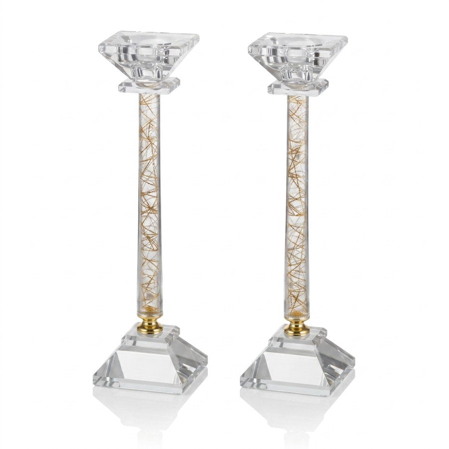 זוג פמוטים קריסטל GOLD – פמוטי שבת למטבח, להגשה ולאירוח באווירה נעימה