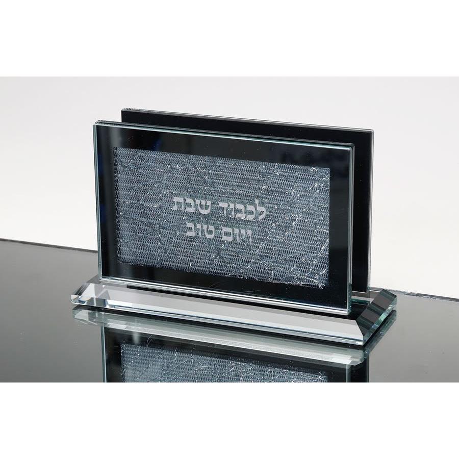 מעמד למפיות עשוי קריסטל מלבני בעיצוב מודרני