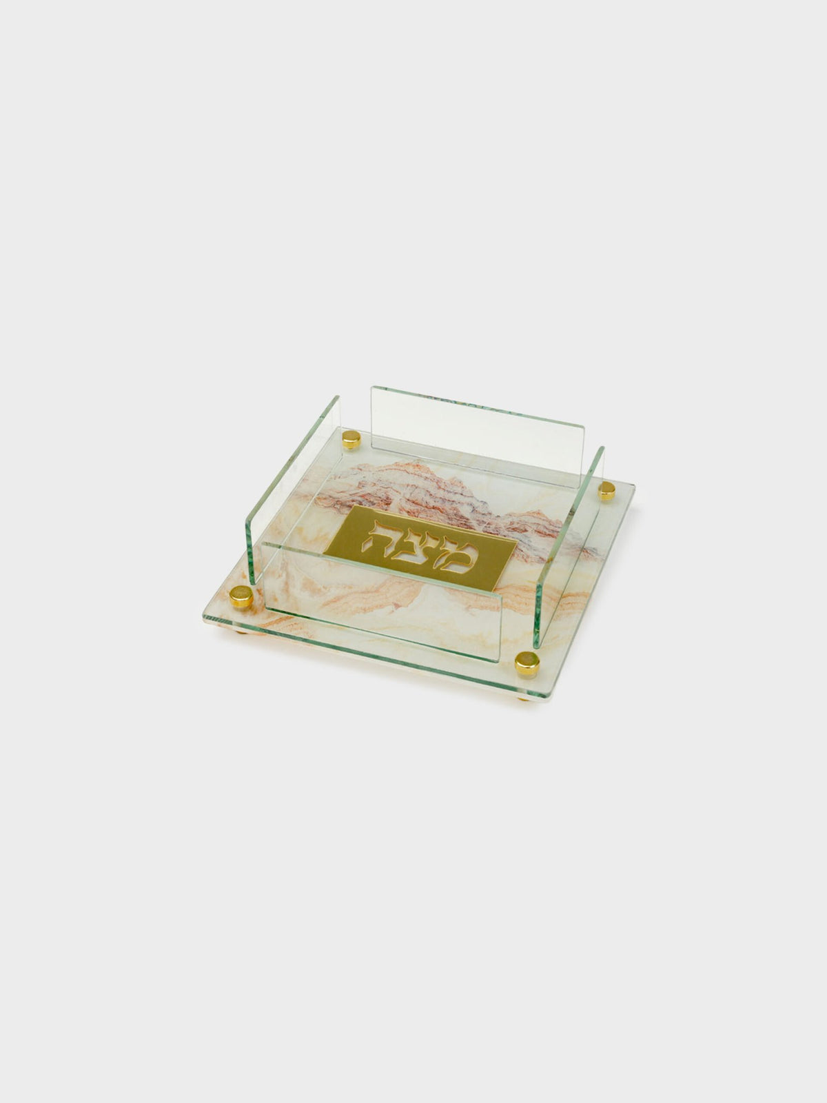 צלחת מצות אקריליק בגוון שיש עם ריקוע מתכת זהב – צלחת מצות אקריליק גוון שיש עם ריקוע מתכת זהב – דגם 2