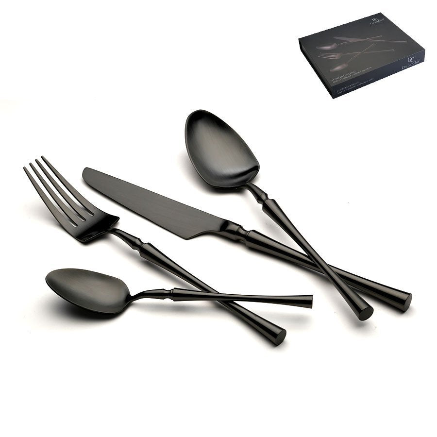 סט סכו"ם 24 חלקים נירוסטה שחור מט GUERLAIN 18/10INOX304
