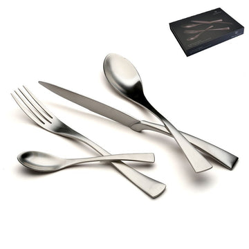 סט סכו"ם 24 חלקים נירוסטה מט MERCURY 18/10INOX304 לשימוש יומיומי ולהגשה מרשימה