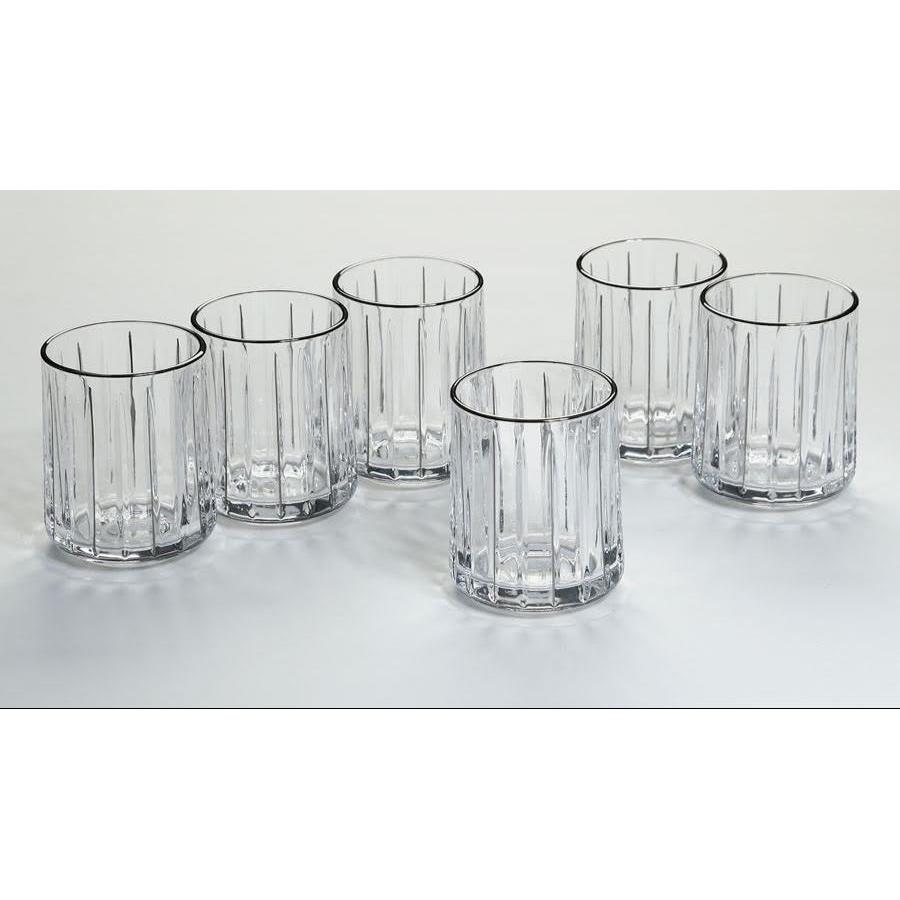 סט 6 כוסות ויסקי עשוי קריסטל ופס כסף 350ML - בי יוניק - עיצוב הבית