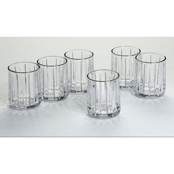 סט 6 כוסות ויסקי עשוי קריסטל ופס כסף 350ML - בי יוניק - עיצוב הבית