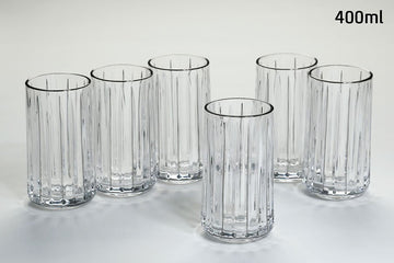 סט 6 כוסות שתיה CRYSTALINE RAY titanium