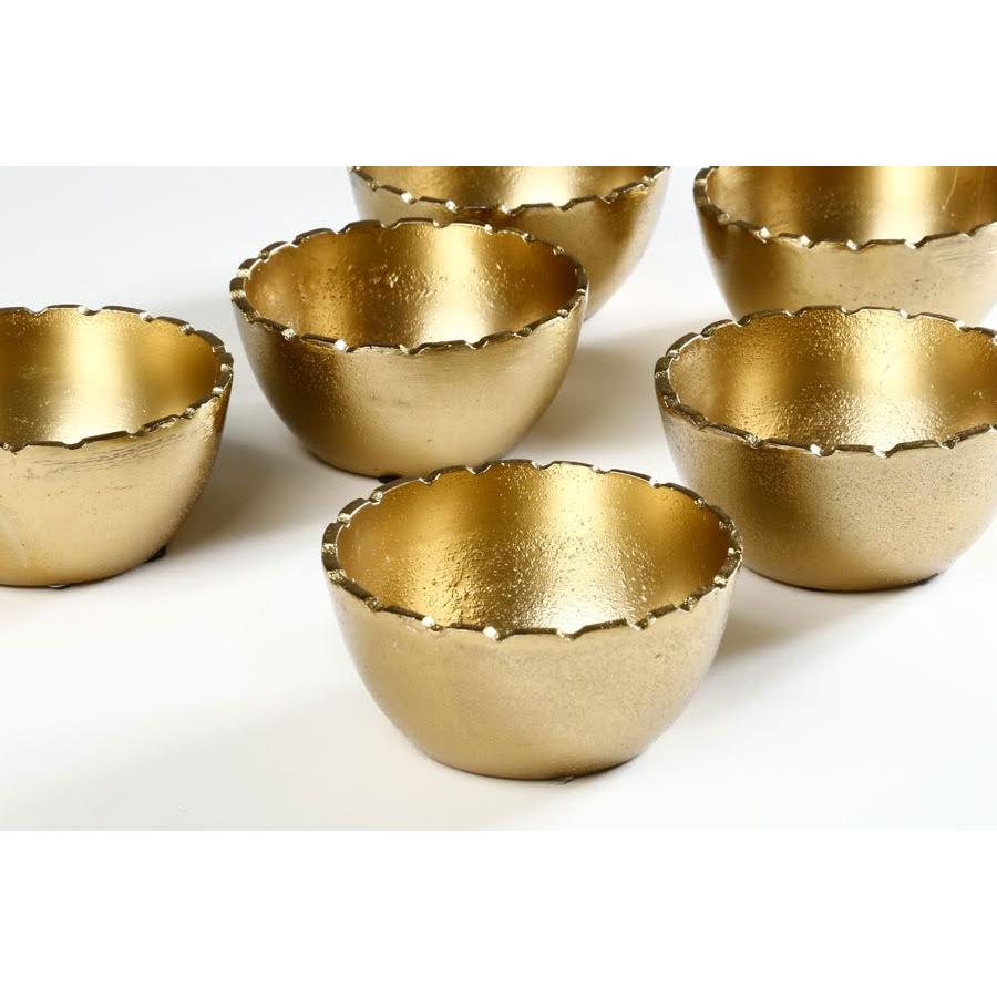 סט 6 קעריות הגשה עגולות עשויות בראס זהב