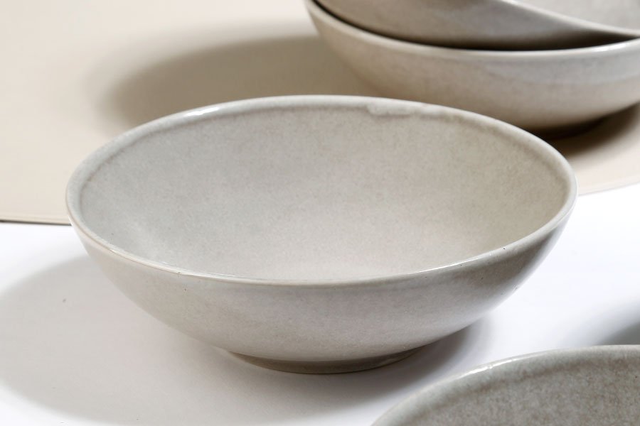 סט 6 קעריות STONE WARY – קרם ואפור – סט 6 בולים GREY – דגם 2