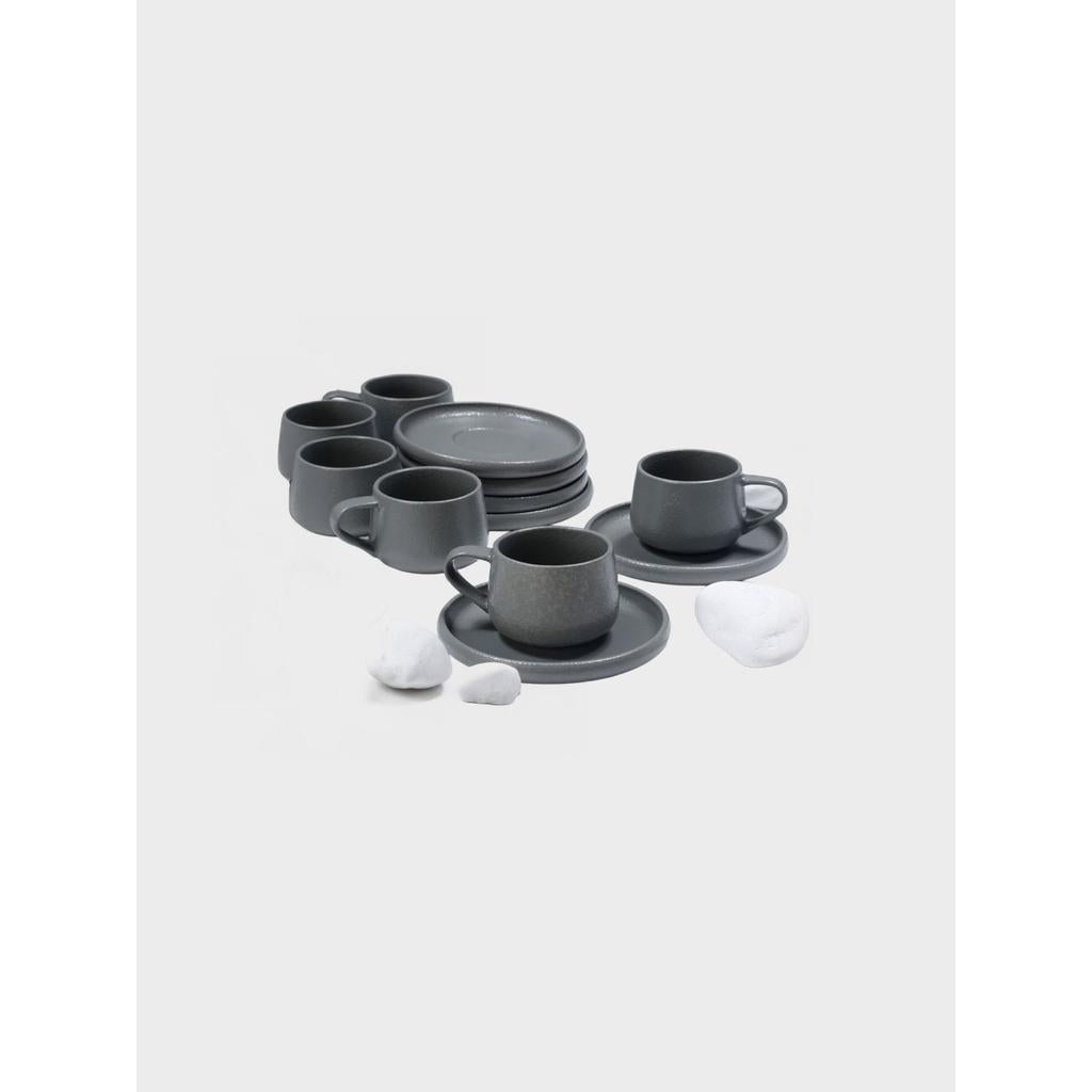 סט תה STONE WARA GREY 320ml סט מעוצב להגשה ולאירוח לשימוש יומיומי ולמתנה בעיצוב מוקפד