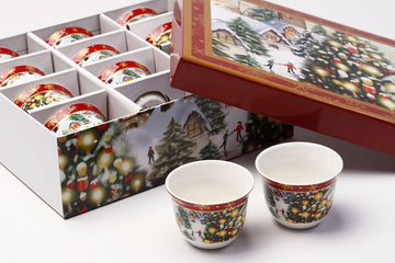 סט קפה בדואי ALBA NOEL 70ml סט מעוצב להגשה ולאירוח לשימוש יומיומי ולמתנה בעיצוב מוקפד