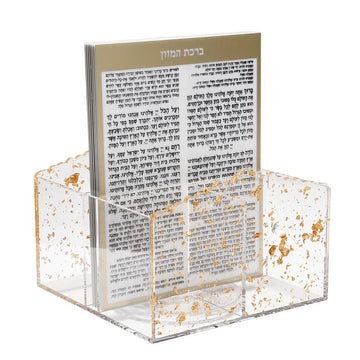 סכומון שולחן אקריליק חתיכות זהב + 6 ברכונים לבית נעים ולאירוח מלא אופי