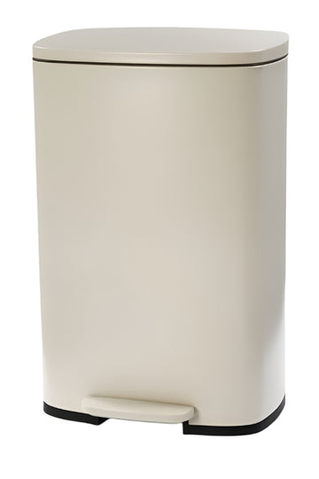פח אשפה בעיצוב מרשים בצבע קרם מט טריקה שקטה 50L
