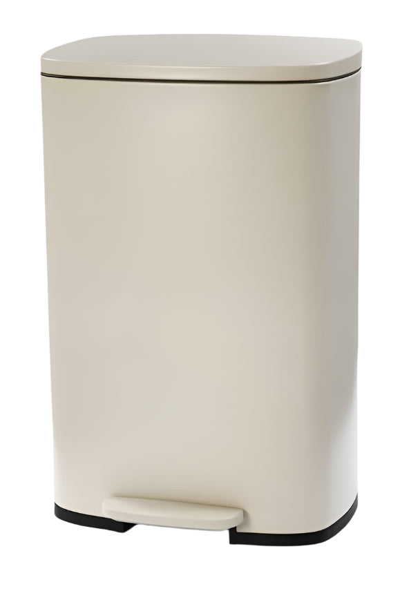 פח אשפה בעיצוב מרשים בצבע קרם מט טריקה שקטה 50L