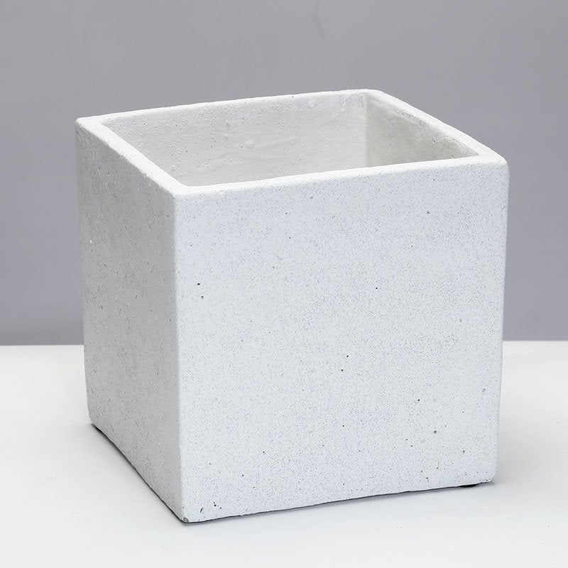 בית עציץ קוביה TROPHY WHITE