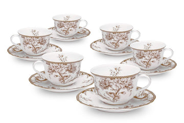 סט תה BONE CHINA LIMOGES בצבע מוקה 200ml סט מעוצב להגשה ולאירוח