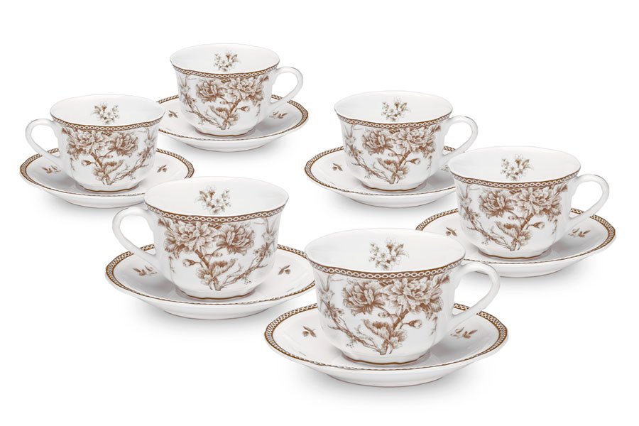 סט קפה BONE CHINA LIMOGES סט מעוצב להגשה ולאירוח לשימוש יומיומי ולמתנה
