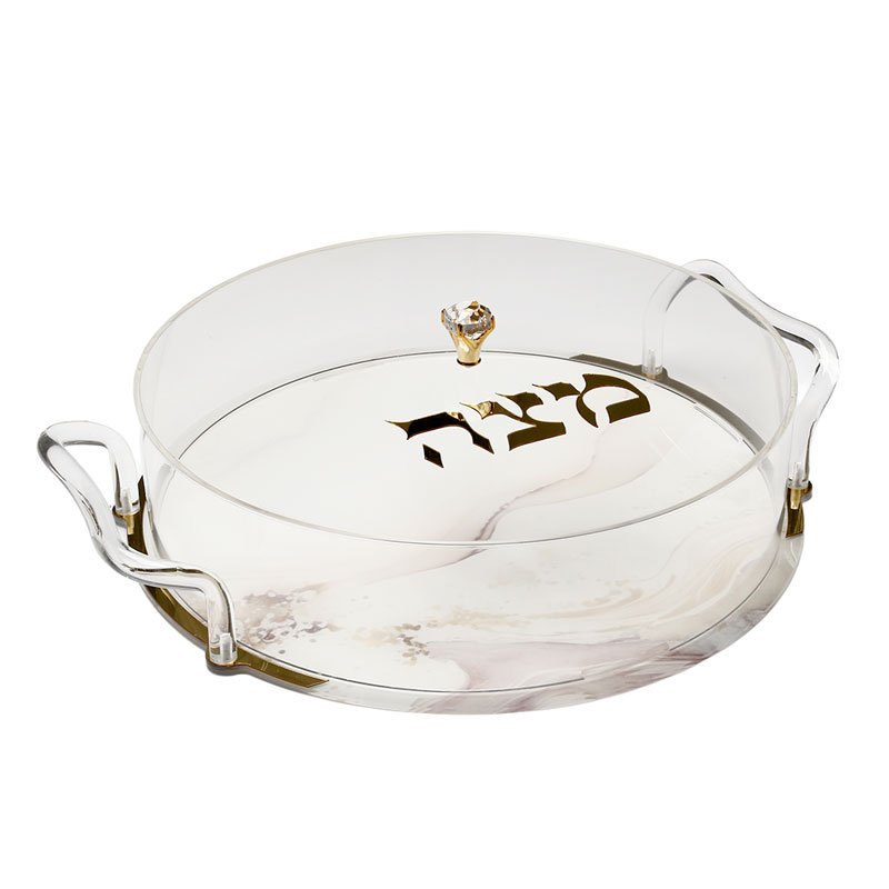 קופסה למצה עגולה אקריליק – מבחר עיצובים – קופסה למצה עגולה אקריליק – דגם 4