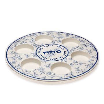קערת ליל הסדר מבמבוק במבחר דגמים לשולחן פסח פיתוחים כחולים