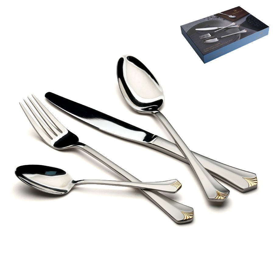 סט סכו״ם GLORIA 18/10 inox304 | נירוסטה איכותית לשישה סועדים בעיצוב איכותי – 24 חלקים