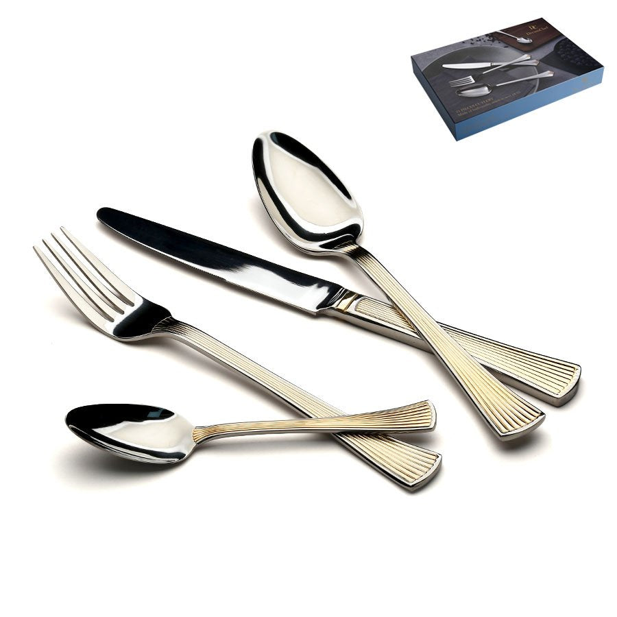 סט סכו״ם NAPIES 18/10 inox304 | נירוסטה איכותית לשישה סועדים בעיצוב איכותי – 24 חלקים