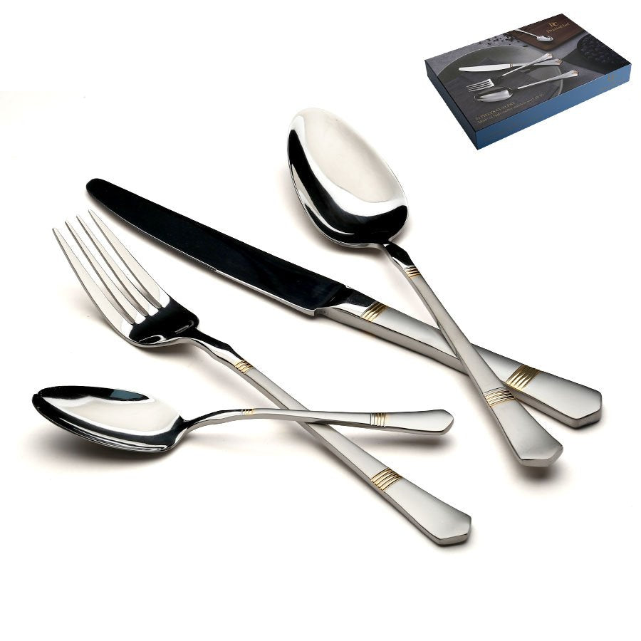 סט סכו״ם NICE 18/10 inox304 | נירוסטה איכותית לשישה סועדים ולארוחות חג – 24 חלקים