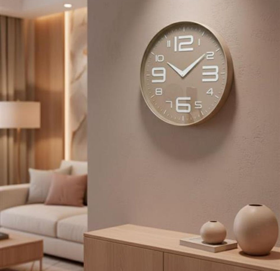 שעון קיר מעוצב בצבע מוקה יוקרתי 51X51X4.5 ס"מ