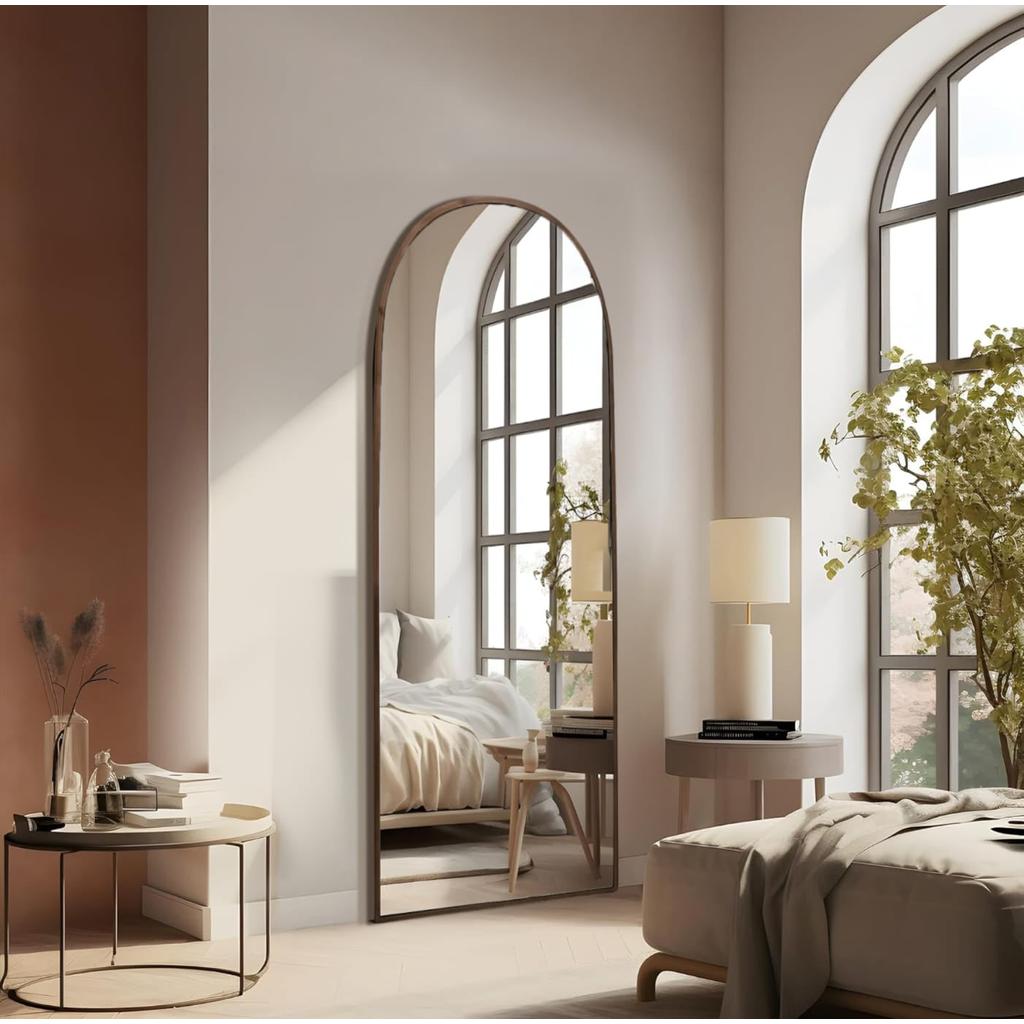 מראת גוף חצי מעוגלת עשויה מסגרת עץ יוקרתית 160X60 ס"מ