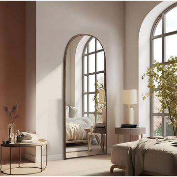 מראת גוף חצי מעוגלת עשויה מסגרת עץ יוקרתית 160X60 ס"מ