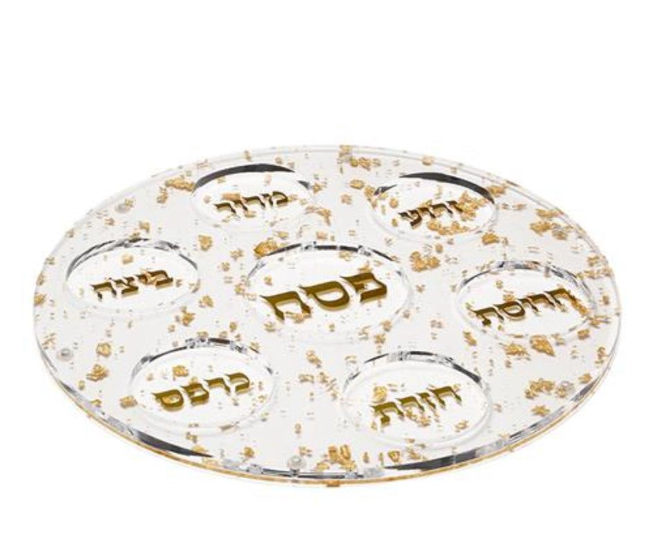 מגש פסח עגול עשוי אקריליק בעיצוב מרשים ומיוחד