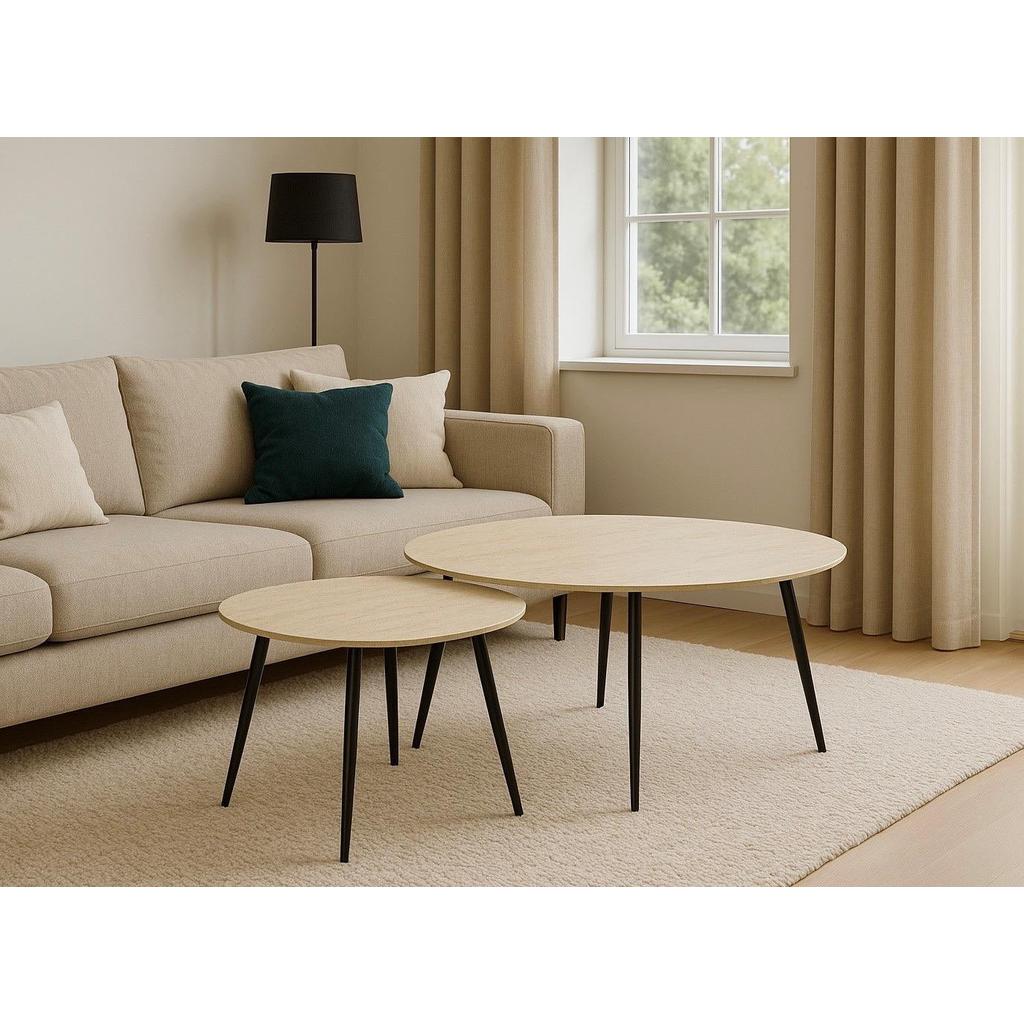 סט 2 שולחנות סלון עגולים בעיצוב מיוחד