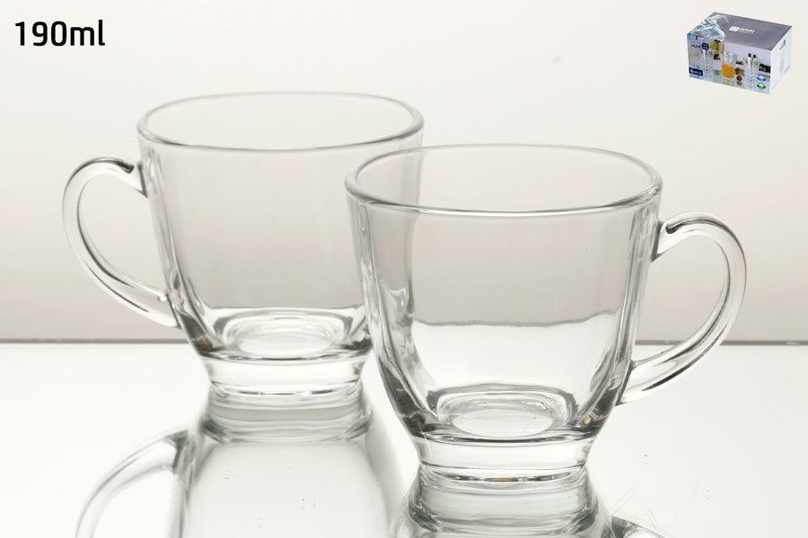 סט 6 ספלי תה זכוכית 190ml סט מעוצב להגשה ולאירוח לשימוש יומיומי ולמתנה בעיצוב מוקפד