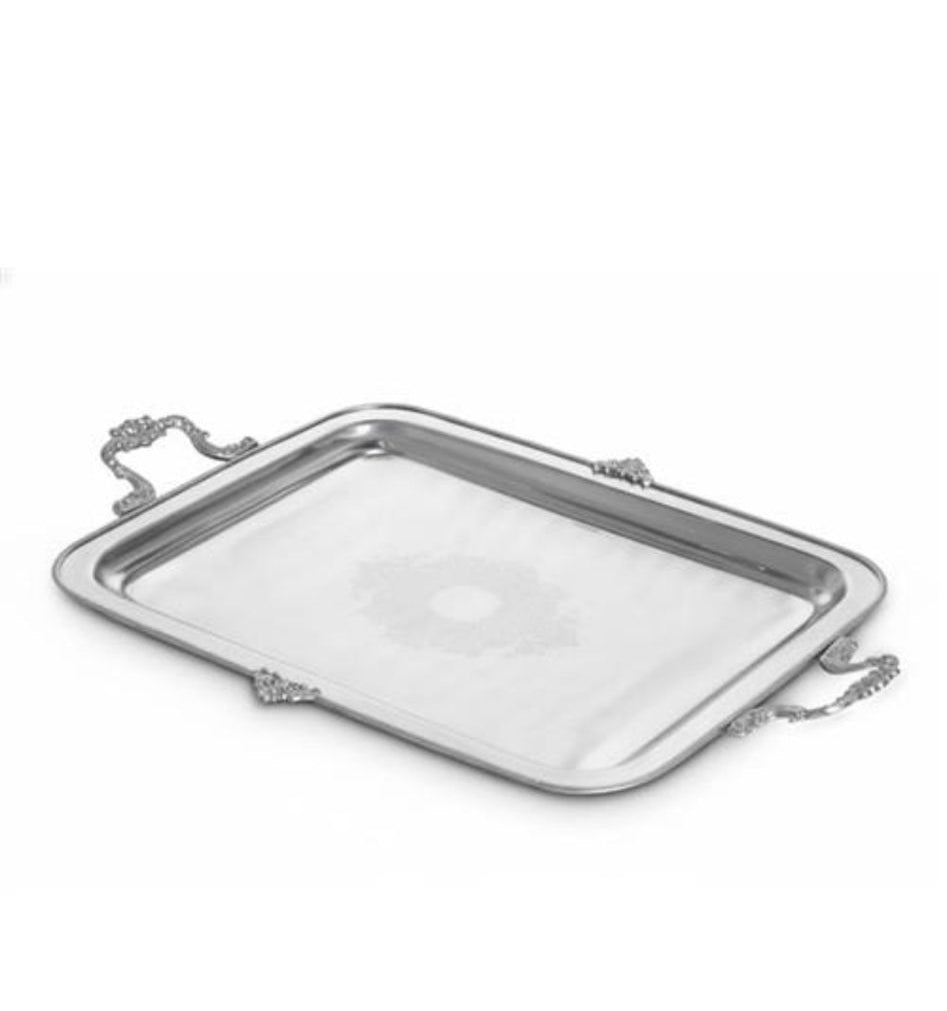 מגש עשוי BRASS בעיצוב יוקרתי בשילוב ידיות מיוחדות 51X33X4 ס"מ