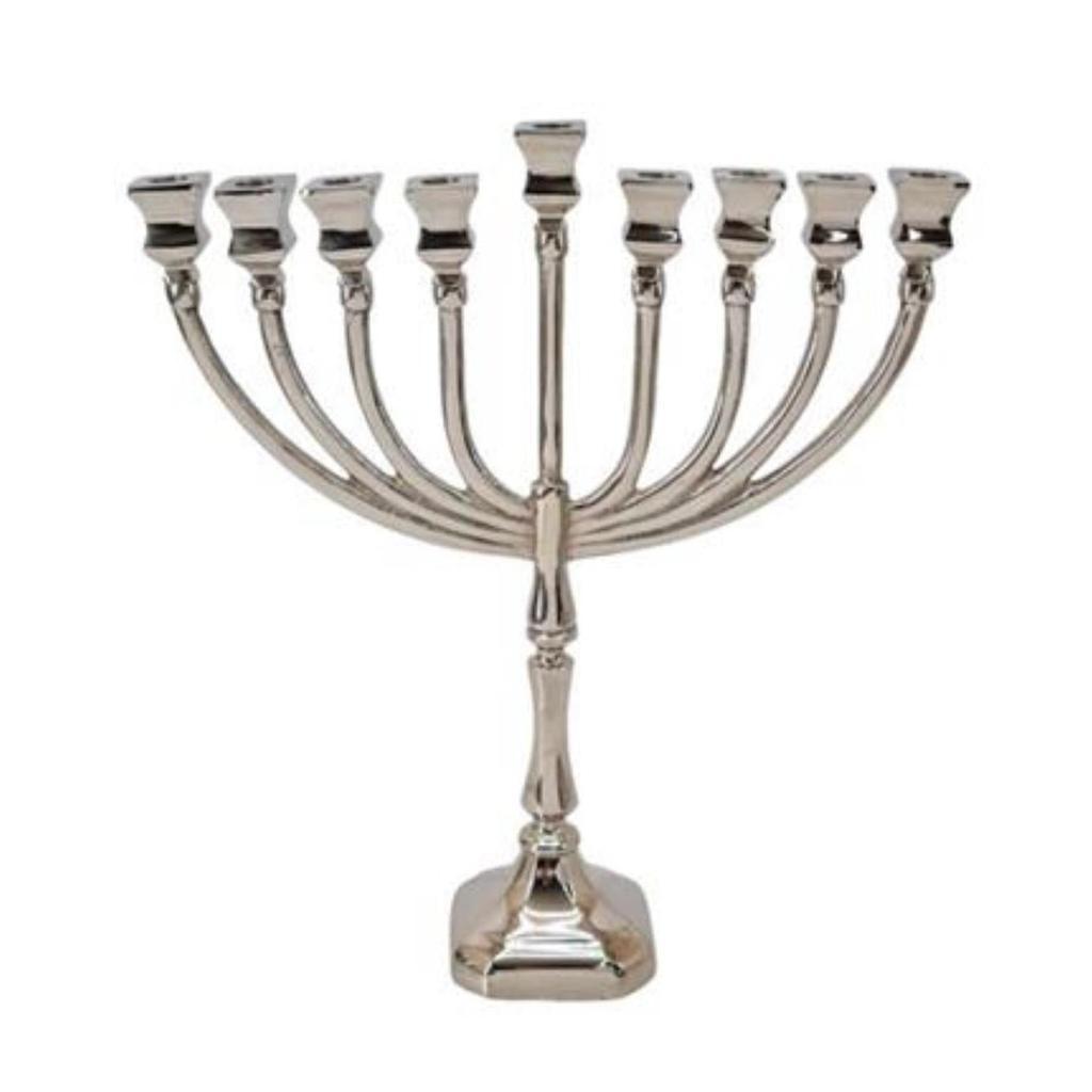 חנוכיה יוקרתית עשויה BRASS בגוון כסף 40X35X10 ס"מ