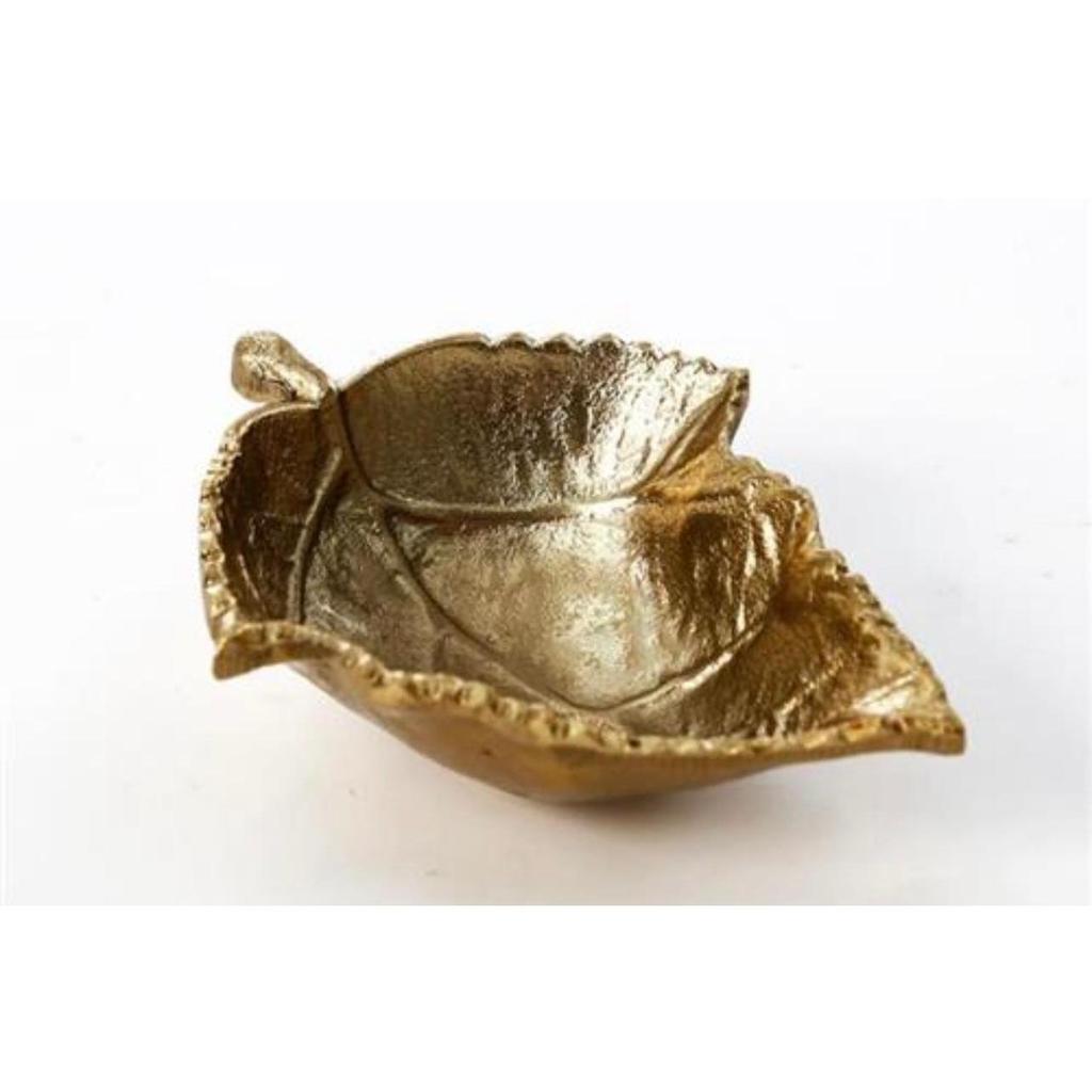 סט 6 קעריות עשויות BRASS בעיצוב עלה בגוון זהב 17X13X4 ס"מ